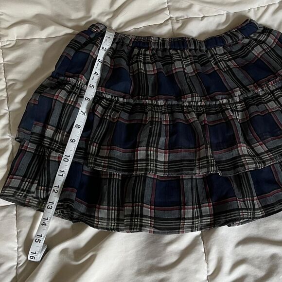 Vintage Y2K School Girl Navy Blue Tiered Plaid Mini Skirt from Charlotte Russe - Picture 5 of 6
